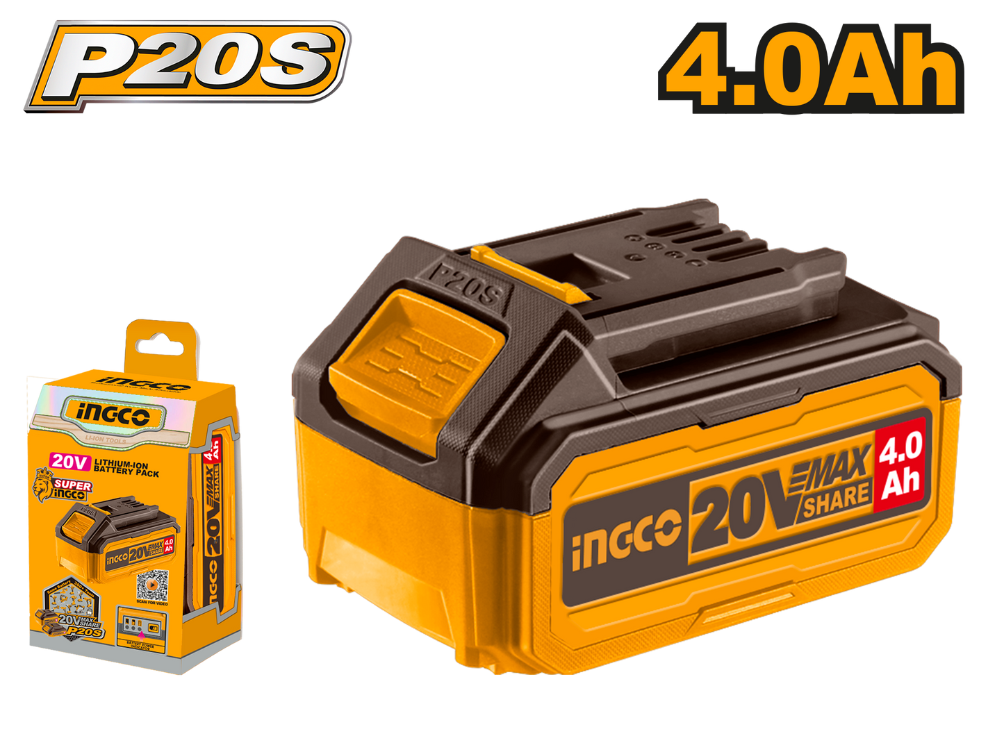 Ingco Cordless Battery 20V 4.0ah